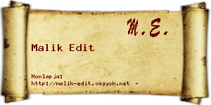 Malik Edit névjegykártya
